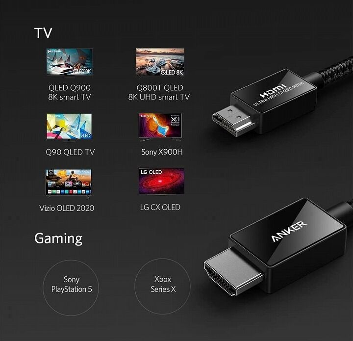 プレステ5にも使える！HDMI 2.1対応、4K・8K高画質出力「Anker Ultra High Speed HDMI ケーブル」が本日より登場 |  AppBank Store