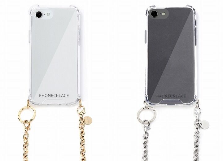 PHONECKLACE チェーンショルダーストラップ付きクリアケース iPhone SE 第3世代/SE 2/8/7対応  