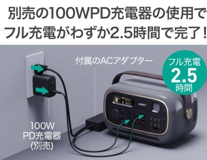 一家に一台これで安心！小型軽量の片手で扱えるポータブル電源「AUKEY