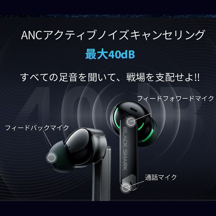 ブラックシャークのフルワイヤレスイヤホン「Black Shark JoyBuds Pro