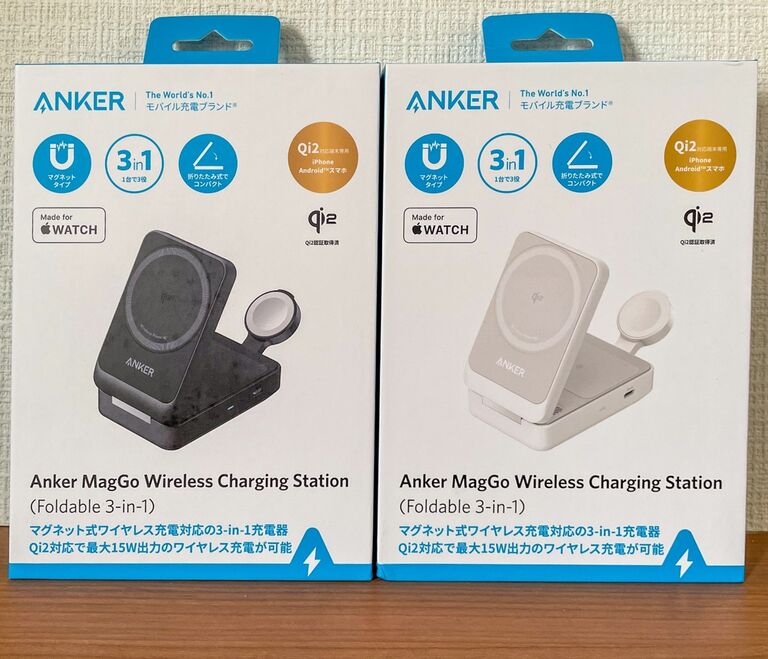 Anker MagGo Wireless Charging Station (Foldable 3-in-1) ブラックの