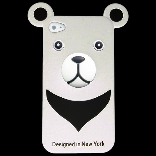 iPhone4s/4 シリコン Bear, White_0