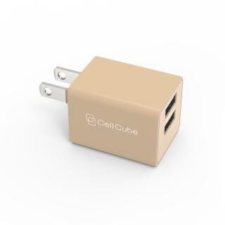 CellCube 2ポート USB A Charger 12W Share 洗柿(あらいがき)/薄オレンジ