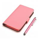 手帳型合皮ケース タッチペン付 ピンク iPhone 6