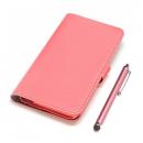 手帳型合皮ケース タッチペン付 ピンク iPhone 6 Plus