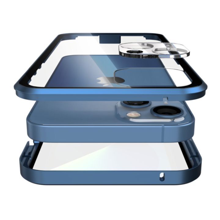 Monolith Exelero（モノリス エクセレロ） 前面ゴリラガラス+アルミバンパー ブルー iPhone 13_0
