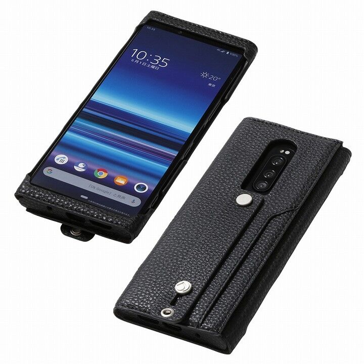 clings Slim Hand Strap Case for Xperia 1 ブラック_0