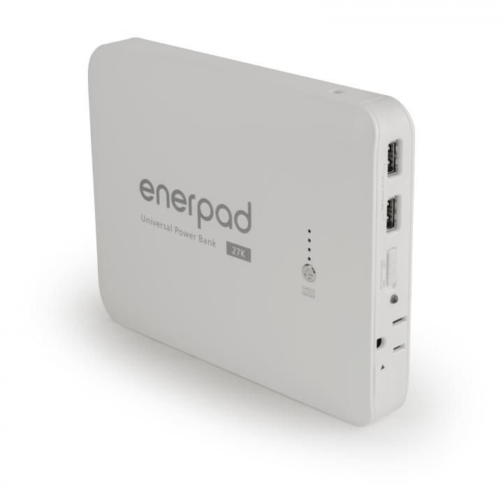 大容量モバイルバッテリー AC出力ポート enerpad AC-27K ホワイト