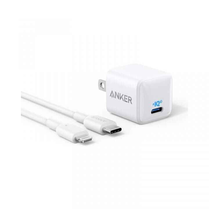 Anker PowerPort III Nano 20W with USB-C & ライトニング ケーブル ホワイト_0