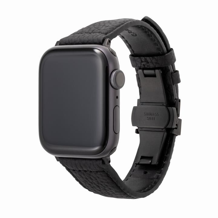 GRAMAS German Shrunken-calf Watchband for Apple Watch 44/42mm Black_0