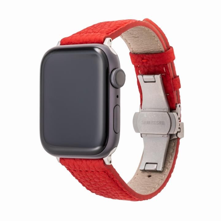 GRAMAS German Shrunken-calf Watchband for Apple Watch 44/42mm Red_0