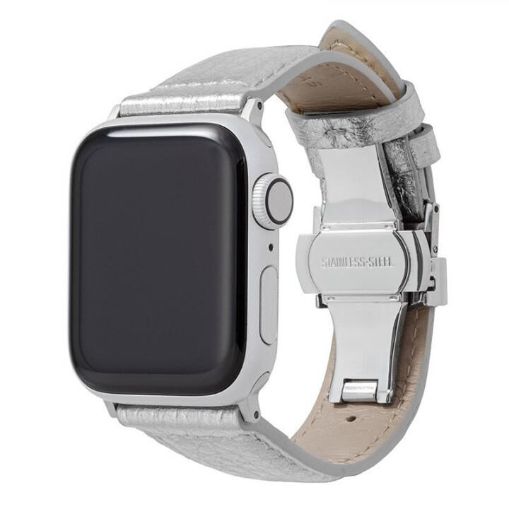 GRAMAS PikaPika Leather Watchband for Apple Watch 40/38mm Silver_0