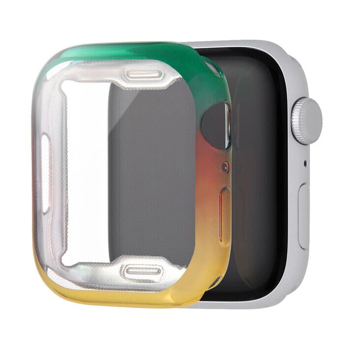 イングレム Apple Watch 45mm/44mm TPUソフトケース META グラデーションカラー グリーン/イエロー_0