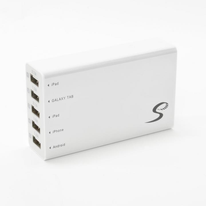 マルチチャージャー　USB急速充電ACアダプター 5台同時充電 最大5A出力_0