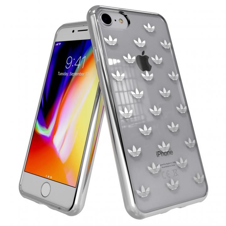 iPhone8/7/6s/6 ケース adidas Originals クリアケース iPhone 8/7 Trefoils Silver logo_0