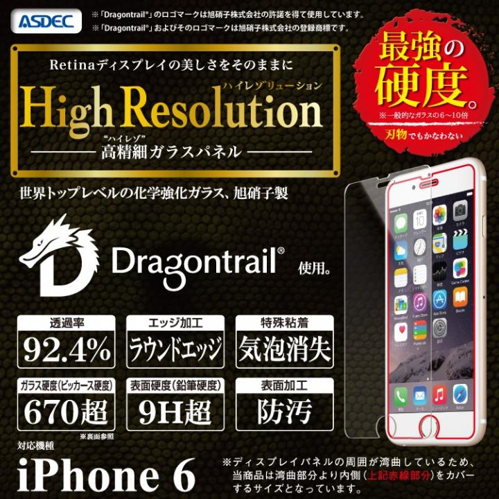 iPhone6 フィルム [0.5mm]ハイレゾ強化ガラスフィルム High Resolution ドラゴントレイル iPhone 6_0