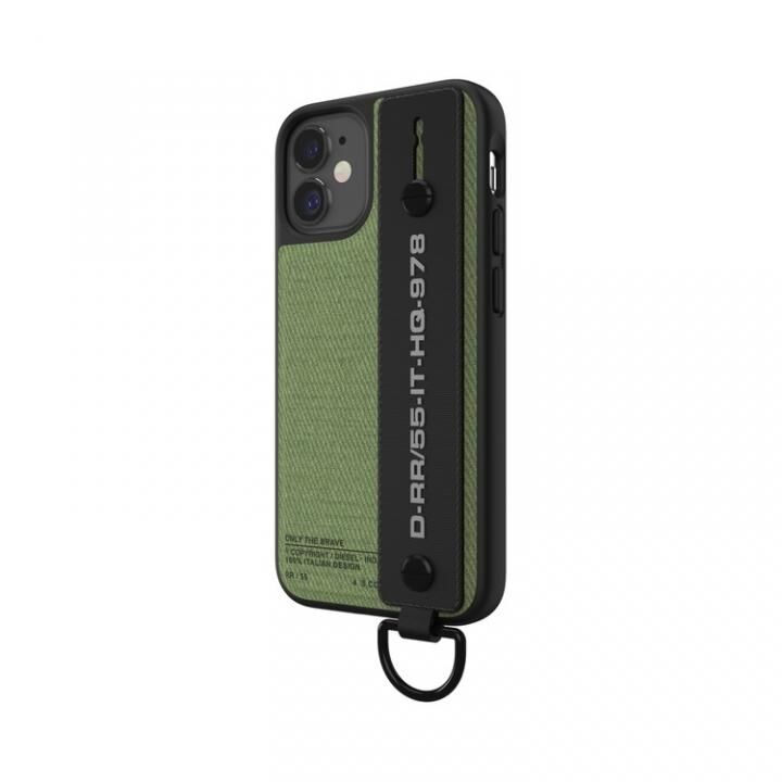 DIESEL Handstrap Case Utility Twill SS21 Black/Green iPhone 12 mini_0