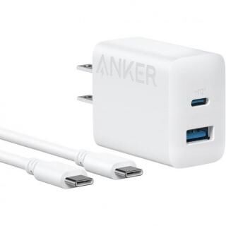 Anker Charger (20W, 2-Port) with USB-C ＆ USB-C ケーブル ホワイト