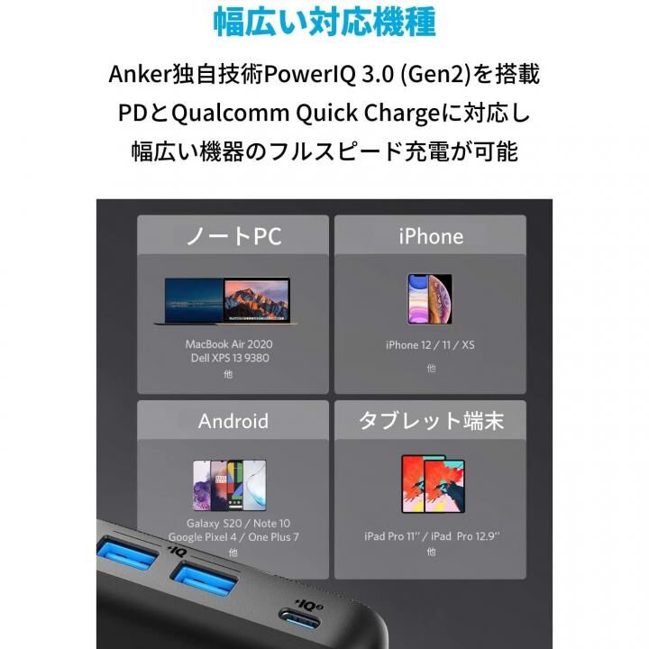 Anker PowerCore III 19200 45W with PowerPort III 65W Pod ブラックの人気通販 |  AppBank Store