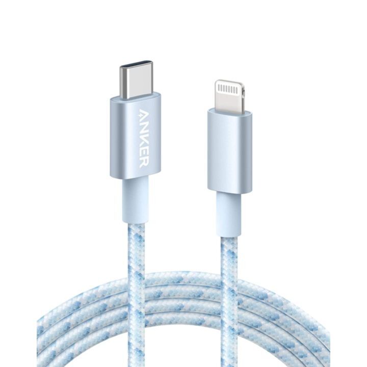 Anker 高耐久ナイロン USB-C & ライトニングケーブル 1.8m ホワイトブルー_0