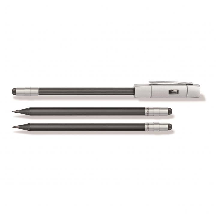 鉛筆とタッチペンが一体化 ザ・ペンシル タッチペン付き鉛筆 3本+キャップセット_0