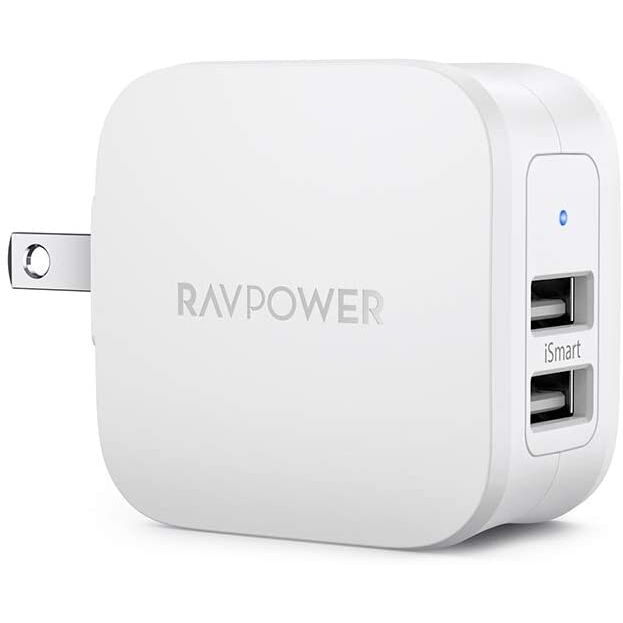 RAVPower USB 充電器 2ポート 17W アダプター USBコンセント コンパクトサイズ/折畳式プラグ/iSmart搭載 ホワイト_0