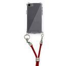 PHONECKLACE ロープショルダーストラップ付きクリアケース ダークレッド iPhone SE 第3世代/SE 2/8/7