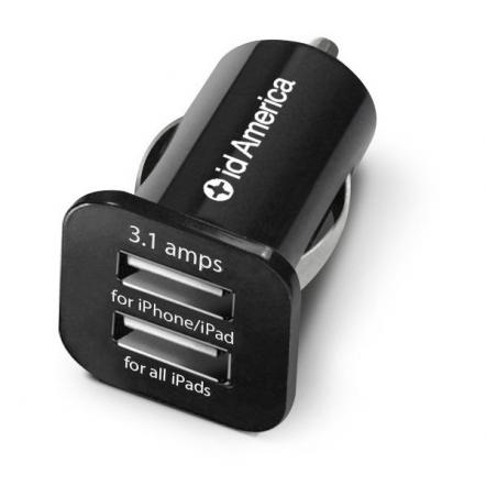 id America Dual USB Car Charger 【Black】