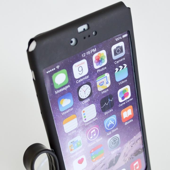 iPhone6 ケース 本革一枚で包み込むケース mobakawa レザーストラップ付き ラバー調加工 ブラック iPhone 6_0