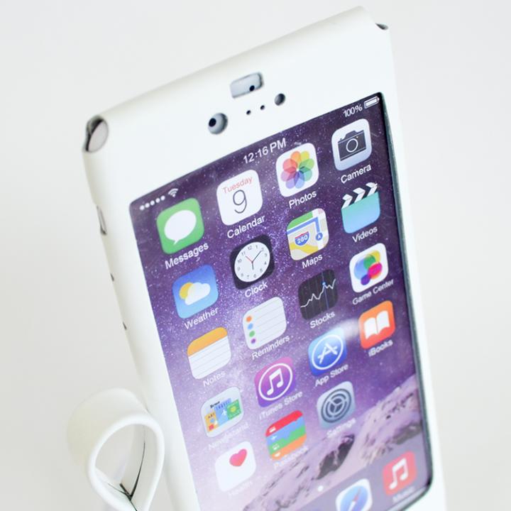 iPhone6 ケース 本革一枚で包み込むケース mobakawa レザーストラップ付き ラバー調加工 ホワイト iPhone 6_0