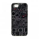CECIL McBEE スタンドミラー付きカード収納型背面ケース LOGO/BLACK iPhone SE 第2世代/8/7/6s/6