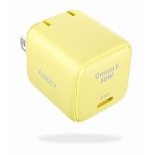 AUKEY(オーキー) USB充電器 Omnia II 30W PD対応 USB-C 1ポート イエロー【6月中旬】