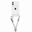 PHONECKLACE ロープショルダーストラップ付きクリアケース グレー iPhone 12 mini