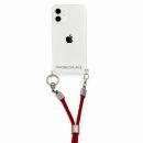 PHONECKLACE ロープショルダーストラップ付きクリアケース ダークレッド iPhone 12 mini
