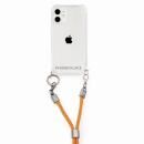PHONECKLACE ロープショルダーストラップ付きクリアケース マスタード iPhone 12 mini