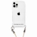PHONECKLACE ロープショルダーストラップ付きクリアケース ベージュ iPhone 12/12Pro