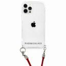 PHONECKLACE ロープショルダーストラップ付きクリアケース ダークレッド iPhone 12/12Pro