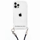 PHONECKLACE ロープショルダーストラップ付きクリアケース ネイビー iPhone 12/12Pro