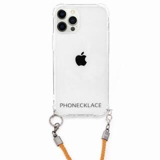 iPhone 12 / iPhone 12 Pro (6.1インチ) ケース PHONECKLACE ロープショルダーストラップ付きクリアケース マスタード iPhone 12/12Pro