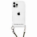 PHONECKLACE ロープショルダーストラップ付きクリアケース カーキ iPhone 12/12Pro
