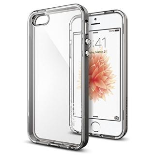 iPhone SE/5s/5 ケース Spigen ネオ・ハイブリッド クリスタル 耐衝撃ケース ガンメタル iPhone SE/5s/5