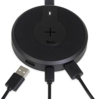 TorriiBolt USBハブ 急速Qiワイヤレス充電器（USB type C , type A対応 ） ブラック