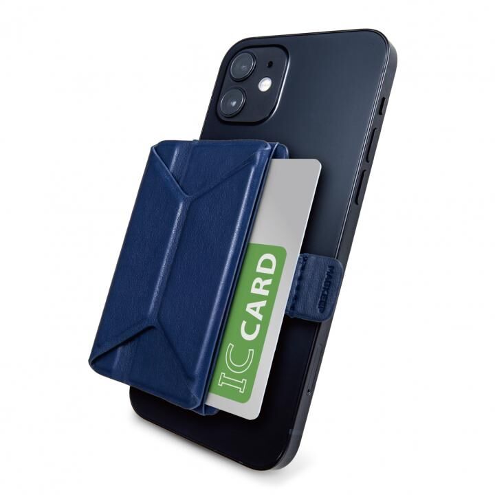 MAGKEEP 磁気吸着カードポケットソフトレザー スタンド機能付き iPhone12シリーズ用 ネイビー_0