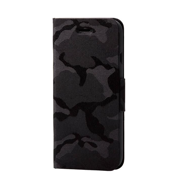 iPhone8/7/6s/6 ケース ファブリックケース 薄型 カモフラ 磁石付 ブラック iPhone SE 第2世代/8/7_0