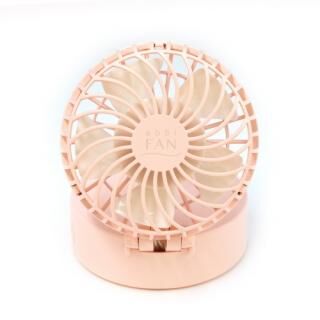 abbi Fan Mirror ハンズフリーポータブル扇風機ミラー付き ピンク