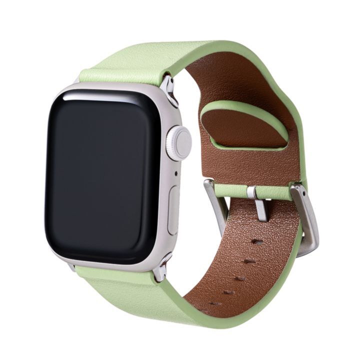 Apple Watch Series 1/2/3/4/5/SE/6/7 38/40/41mm PUレザーバンド「Vahane」 アイスグリーン_0