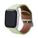 Apple Watch Series 1/2/3/4/5/SE/6/7 38/40/41mm PUレザーバンド「Vahane」 アイスグリーン