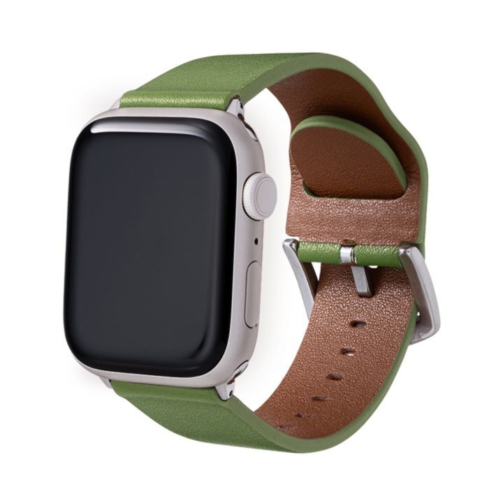 Apple Watch Series 1/2/3/4/5/SE/6/7 42/44/45mm PUレザーバンド「Vahane」 モスグリーン_0
