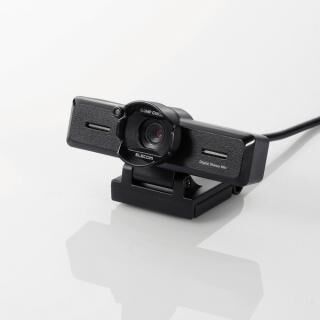 PCカメラ 800万画素 ステレオマイク内蔵 高精細ガラスレンズ レンズフード付 ブラック