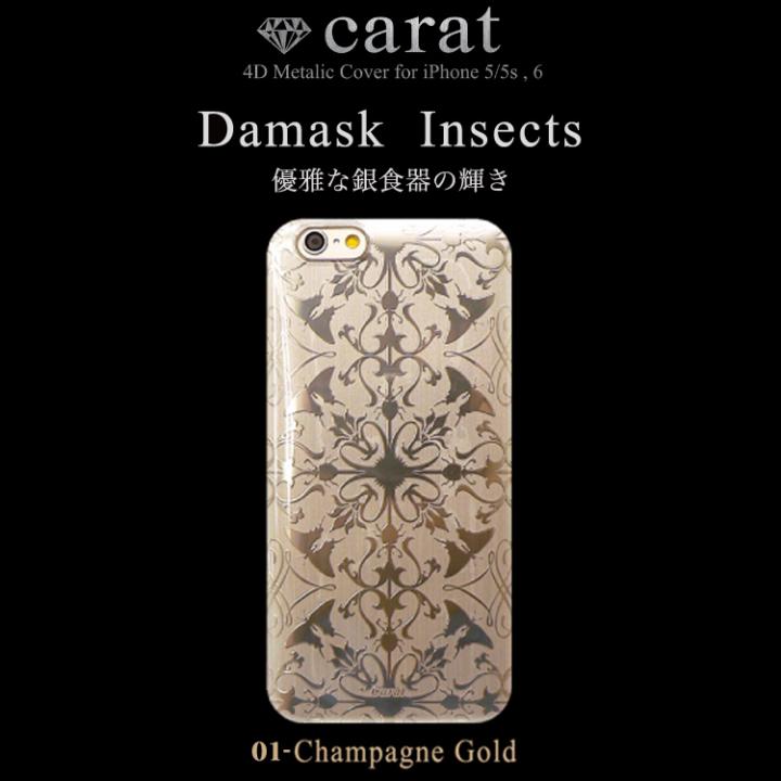 iPhone6 ケース Carat 4D ハードケース Damask Insects ゴールド iPhone 6_0